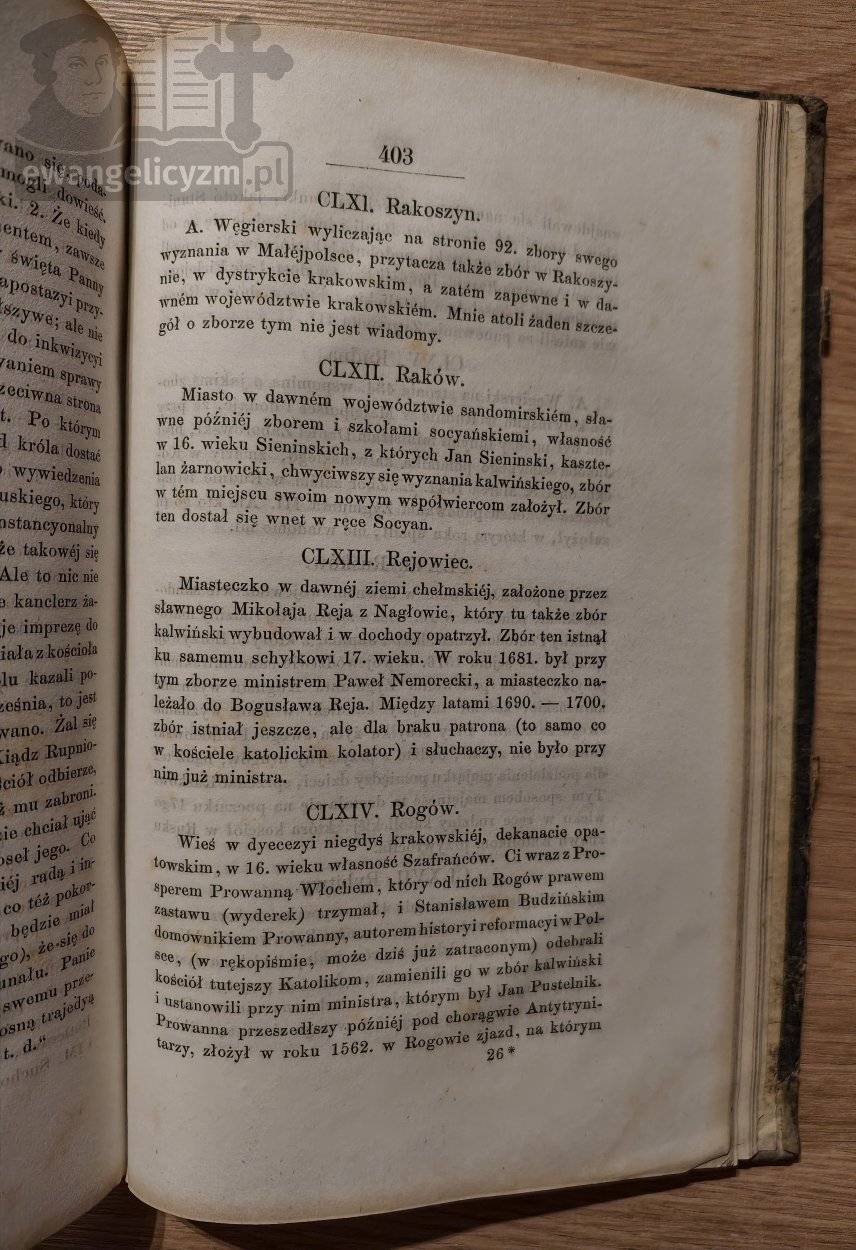 "Dzieje kościołów wyznania helweckiego w dawnej Małej Polsce", fragment książki
