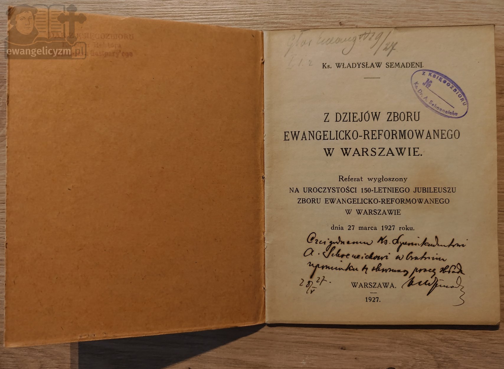 Z dziejów zboru Ewangelicko-Reformowanego w Warszawie