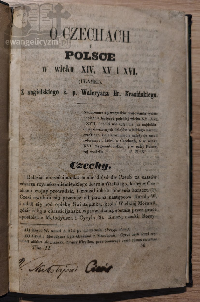 O Czechach i Polsce w wieku XIV, XV i XVI. (ułamki)