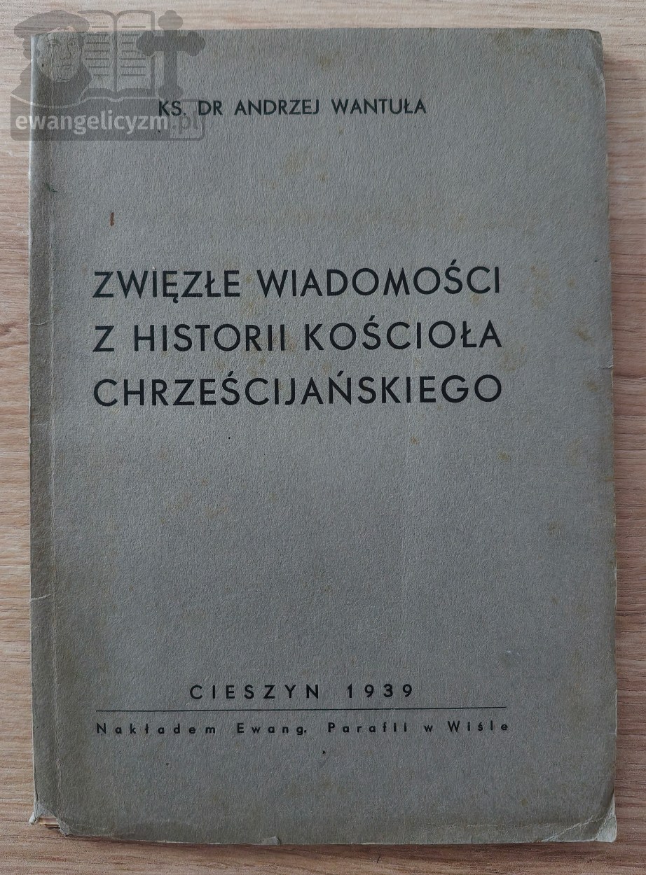 "Zwięzłe wiadomości z historii Kościoła (1939)", okładka przód