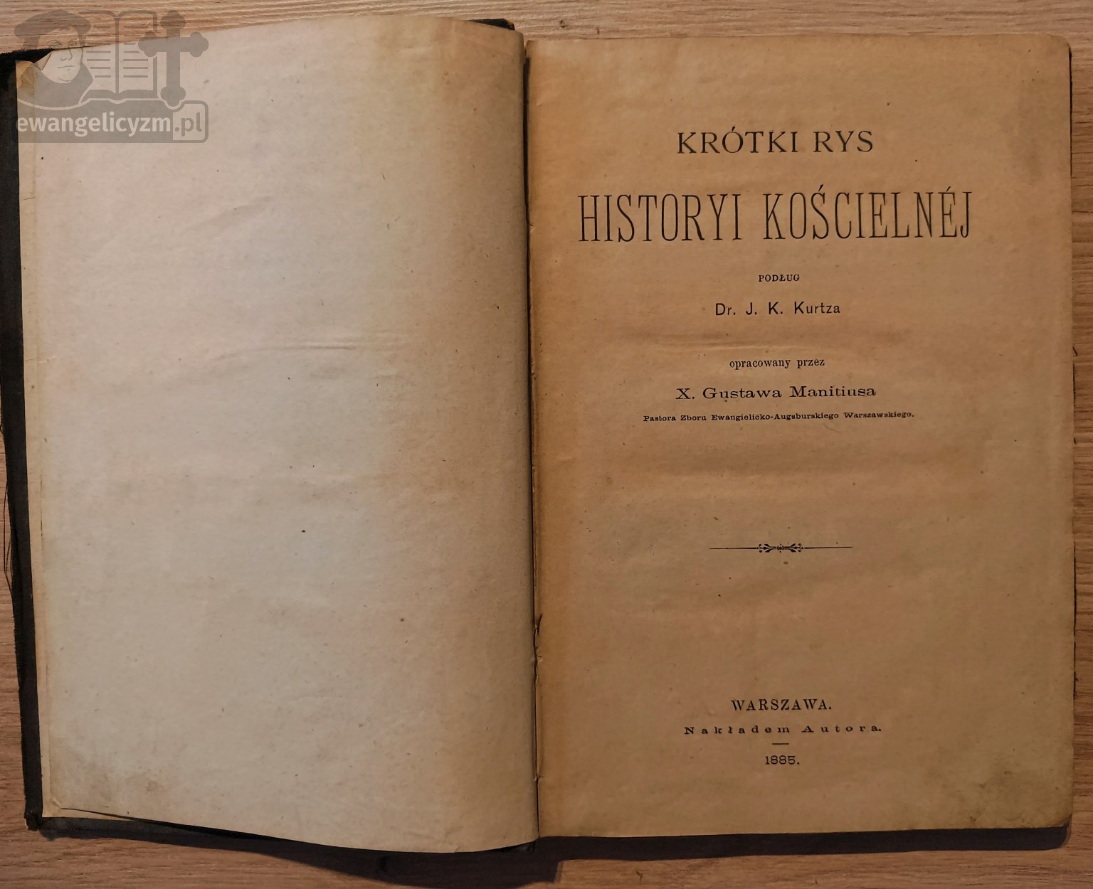 Krótki rys historyi kościelnej podług J. K. Kurtza