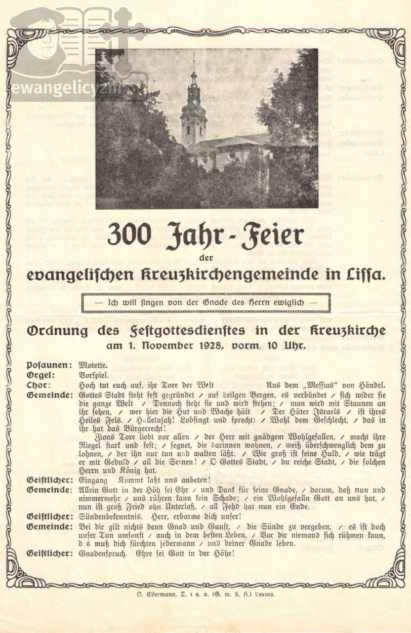 "300 Jahr - Feier der evangelischen Kreuzkirchengemeinde in Lissa"