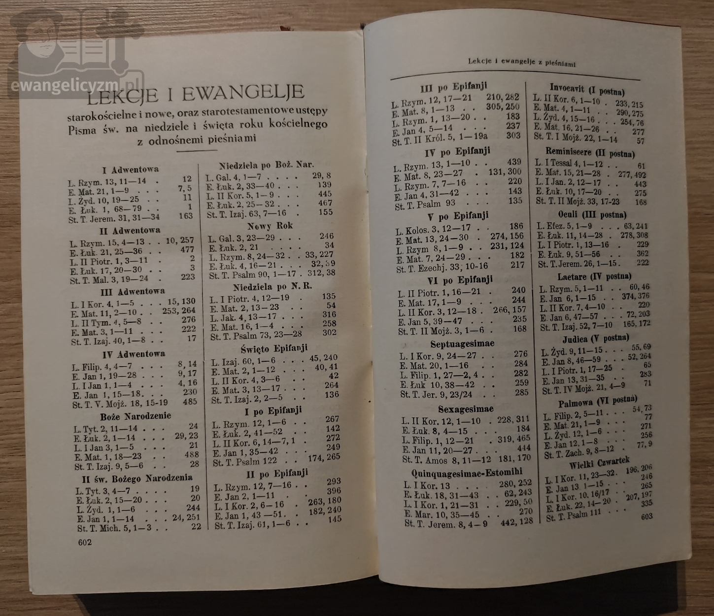 "Nowy śpiewnik ewangelicki czyli Kancjonał dla zborów Unijnego Ewangelickiego Kościoła", 1931 rok, fragment kancjonału