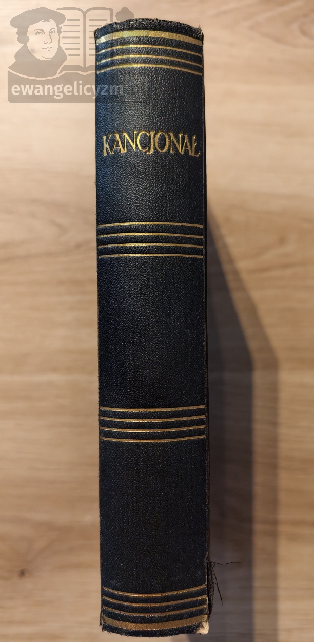 "Nowy śpiewnik ewangelicki czyli Kancjonał dla zborów Unijnego Ewangelickiego Kościoła", 1931 rok, grzbiet kancjonału
