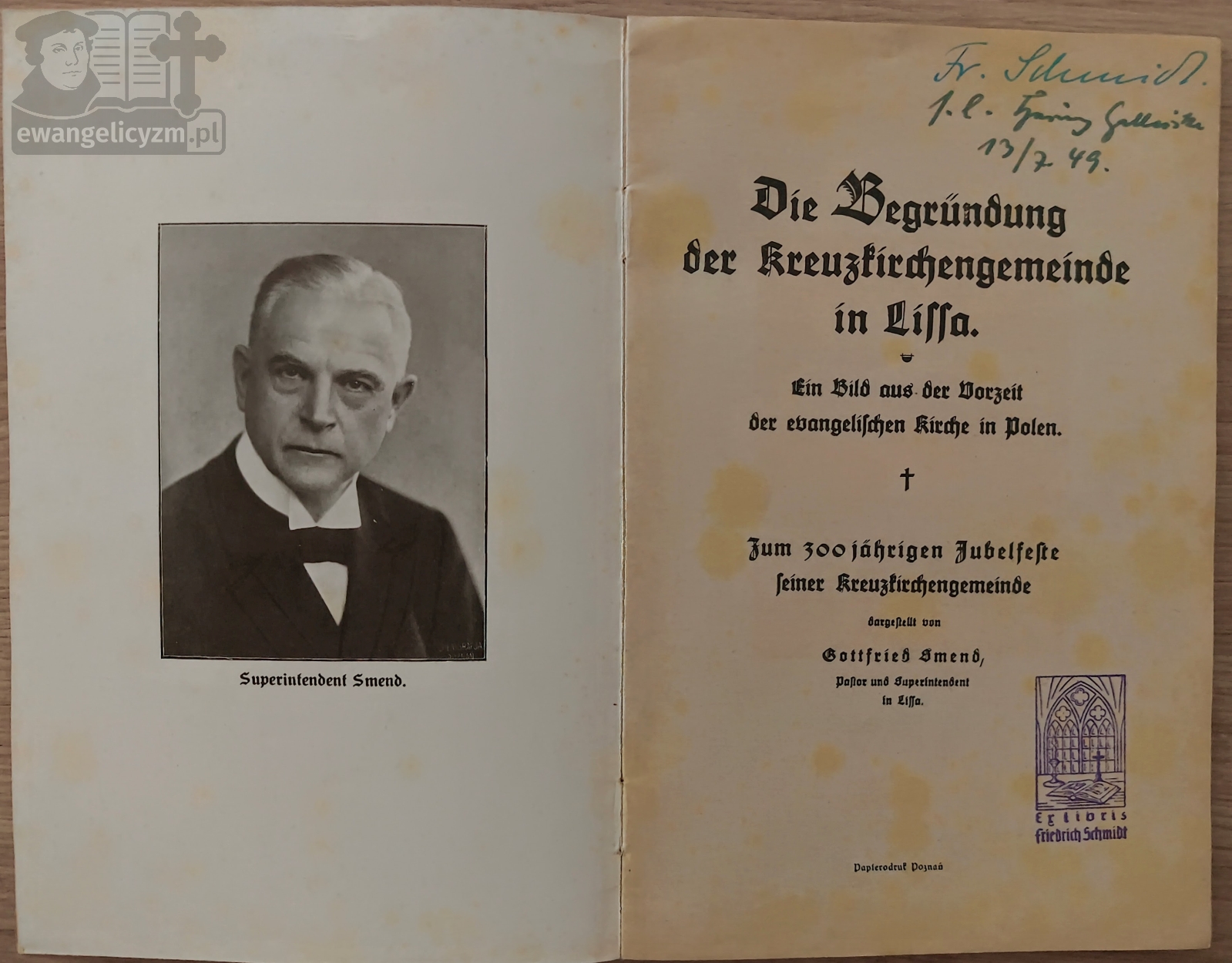 Die Begründung der Kreuzkirchengemeinde in Lissa : ein Bild aus der Vorzeit der evangelischen Kirche in Polen : zum 300 jährigen Jubelfeste seiner Kreuzkirchengemeinde