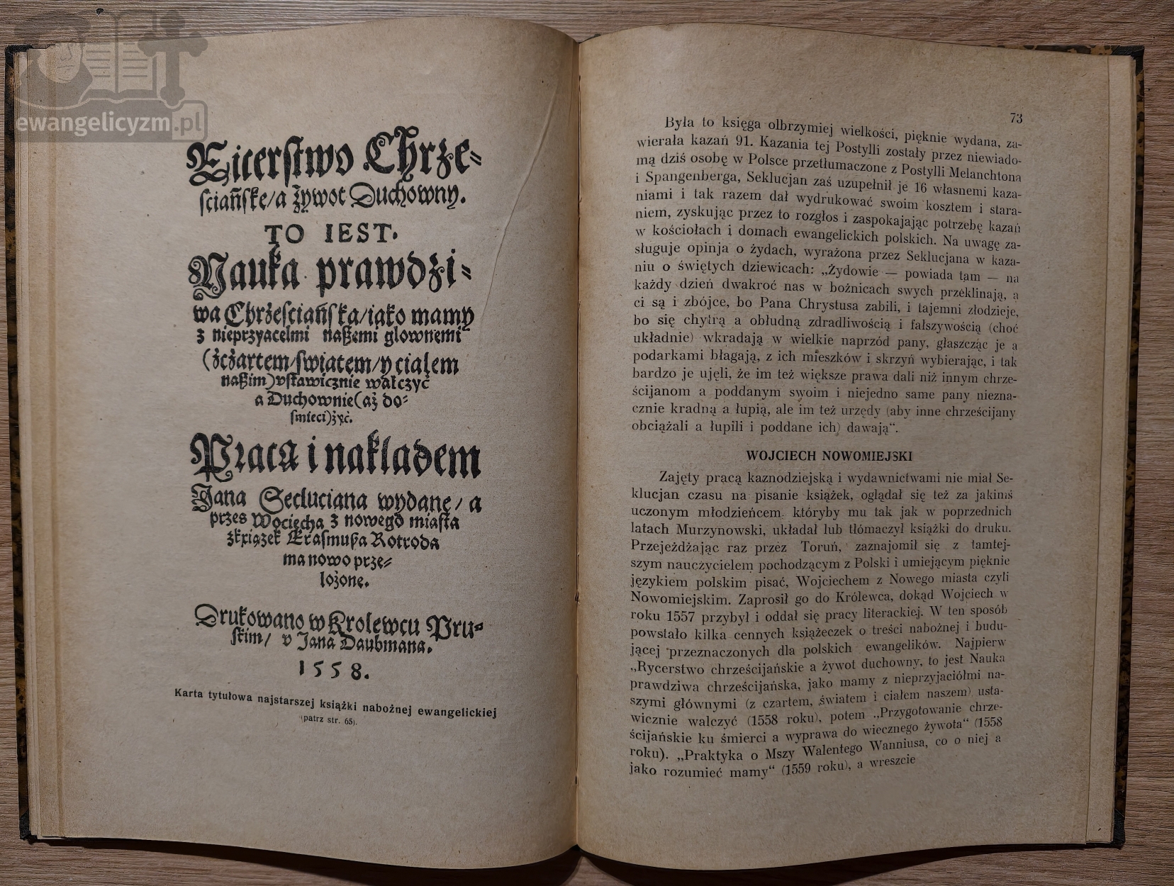 "Polska a Mazowsze ewangelickie", 1920 rok, fragment książki