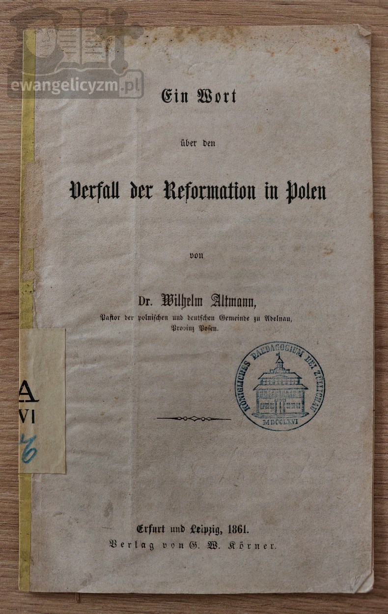 Ein Wort über den Verfall der Reformation in Polen