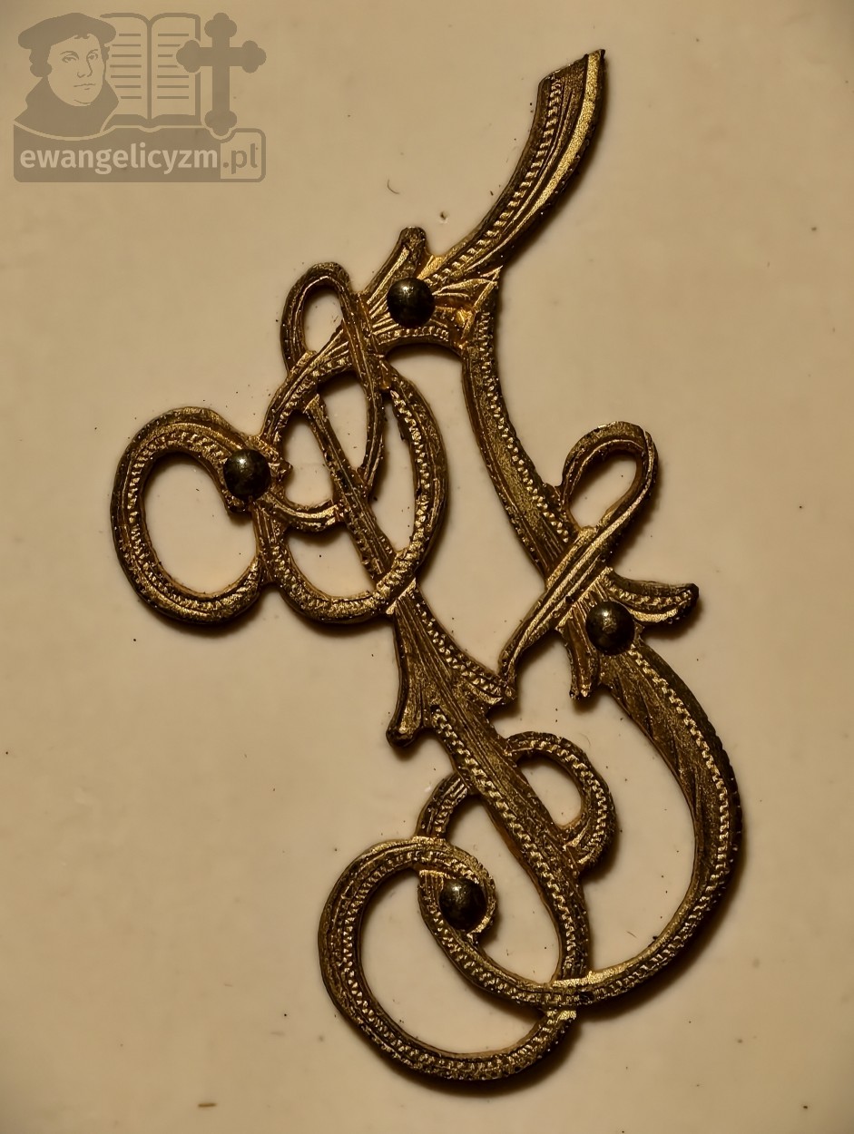 "Śpiewnik dla Kościoła Ewangelicko-Augsburskiego w Królestwie Polskiem.", 1900 rok, inicjały właściciela