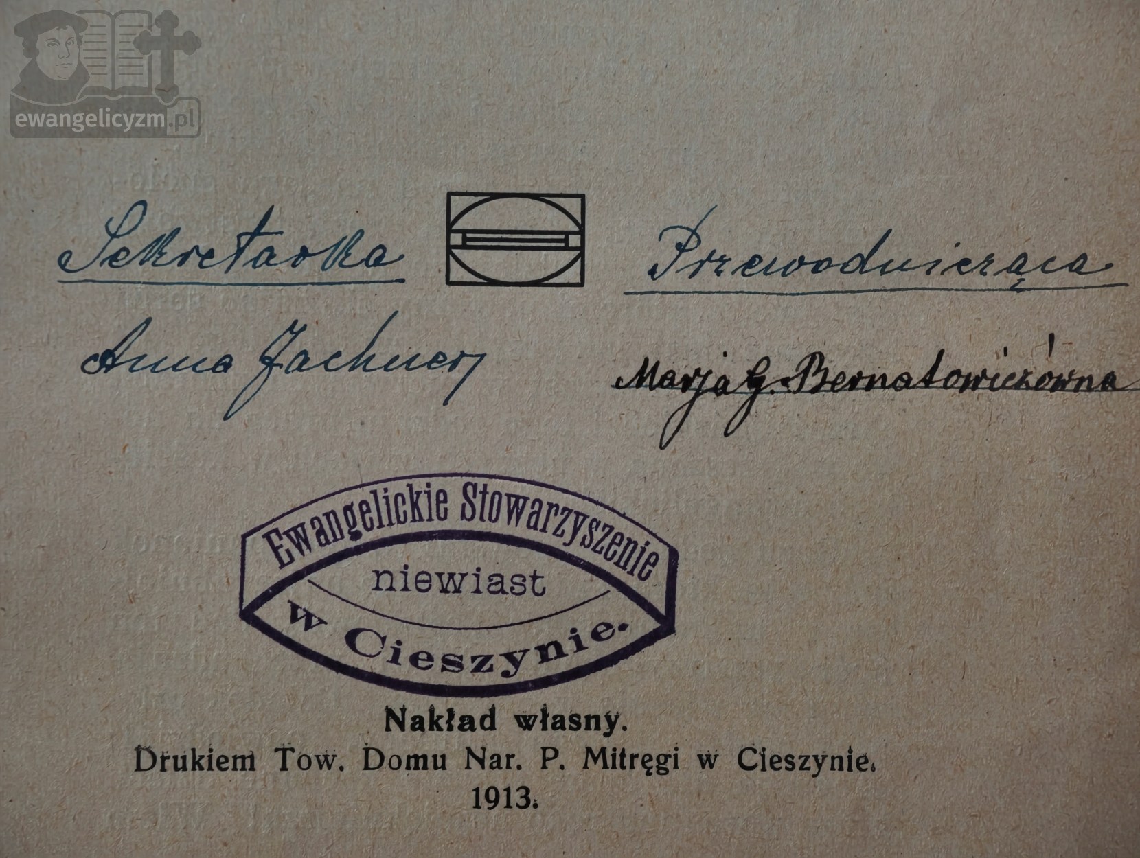 Statut Ewangelickiego Stowarzyszenia Niewiast w Cieszynie