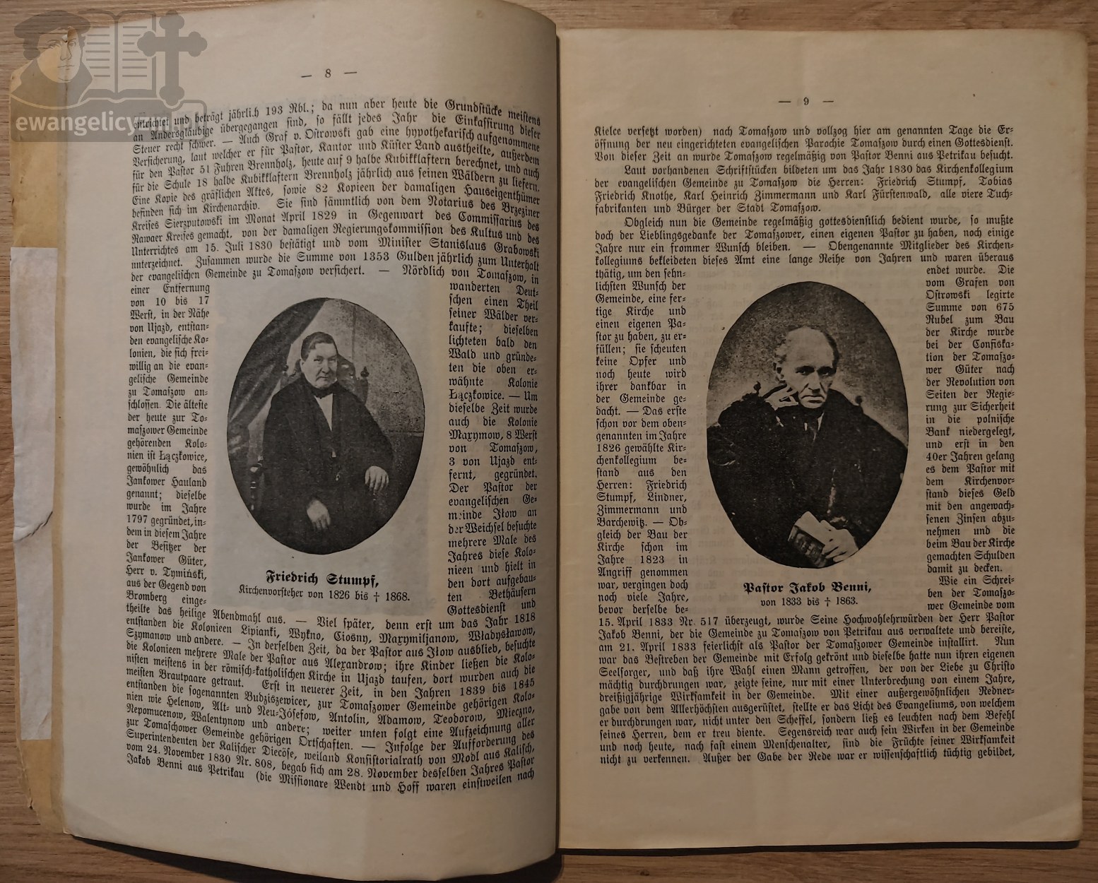 "Kurzer Abriss der Geschichte der Tomaszower Evangelisch-Augsburgischen Gemeinde nebst Rechenschafts-Bericht über den Bau der neuen „Erlöser”-Kirche in Tomaszow", fragment książki