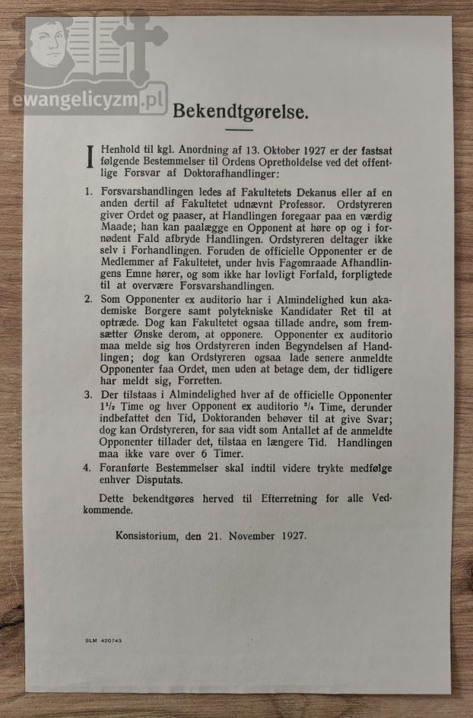 "Ökumenische Bestrebungen unter den polnischen Protestanten bis zum Jahre 1645", regulamin Konsystorza