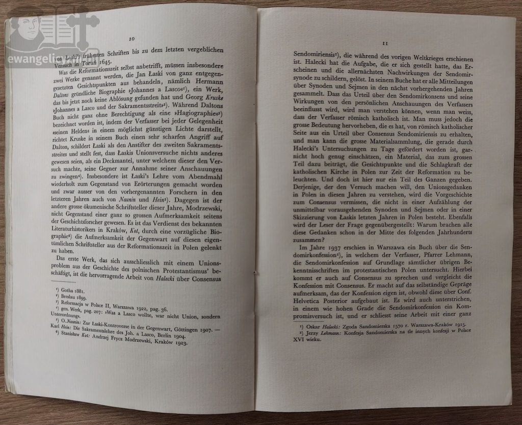 "Ökumenische Bestrebungen unter den polnischen Protestanten bis zum Jahre 1645", wstęp